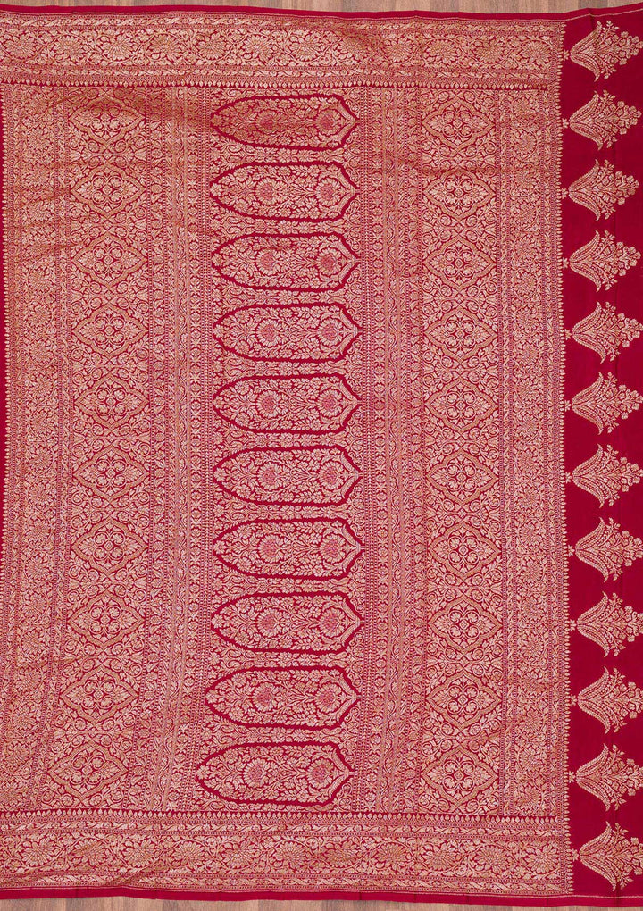 Maroon Zariwork Pure Silk Saree