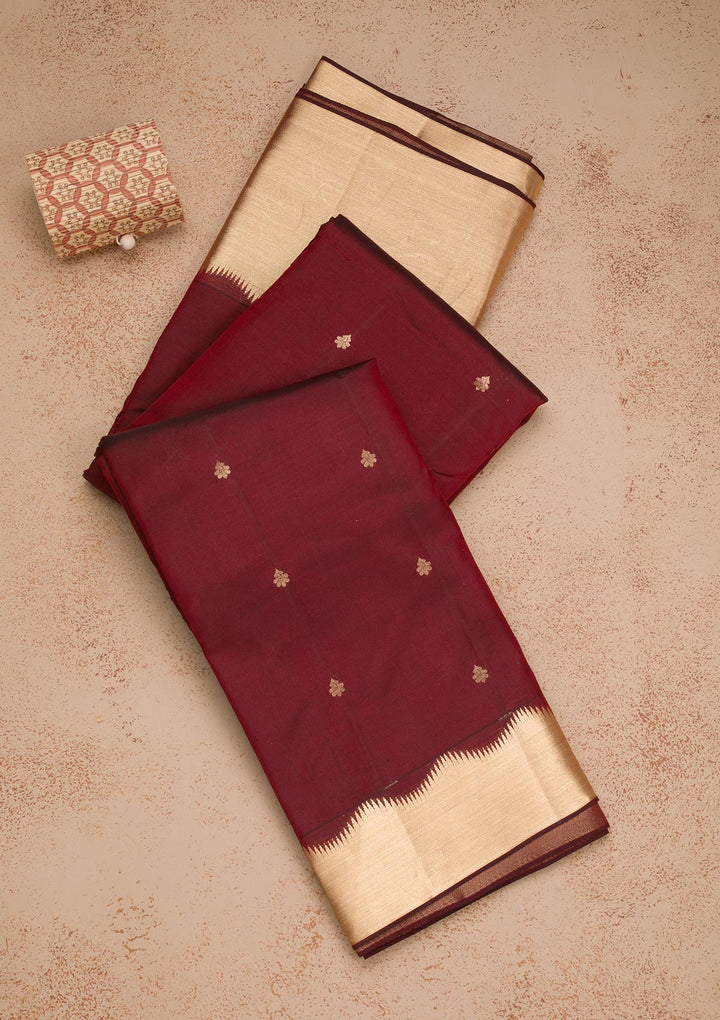 Maroon Zariwork Kanjivaram Pure Silk Saree