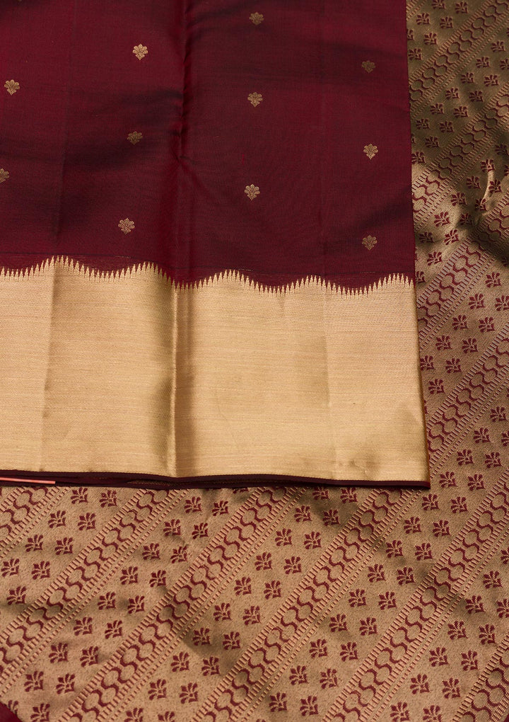 Maroon Zariwork Kanjivaram Pure Silk Saree