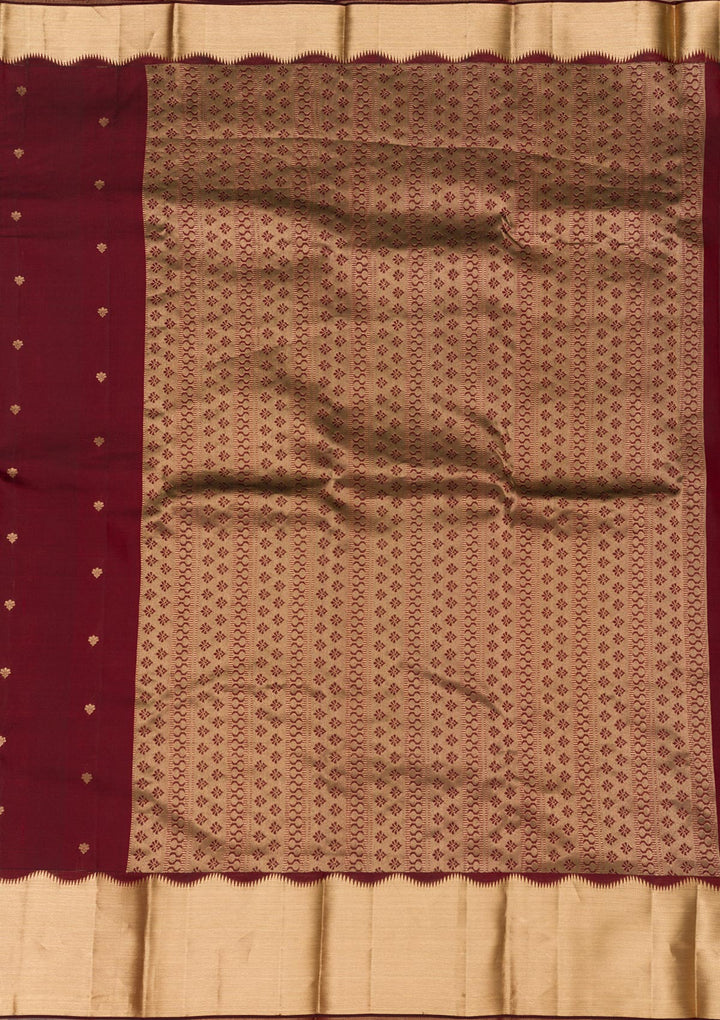 Maroon Zariwork Kanjivaram Pure Silk Saree