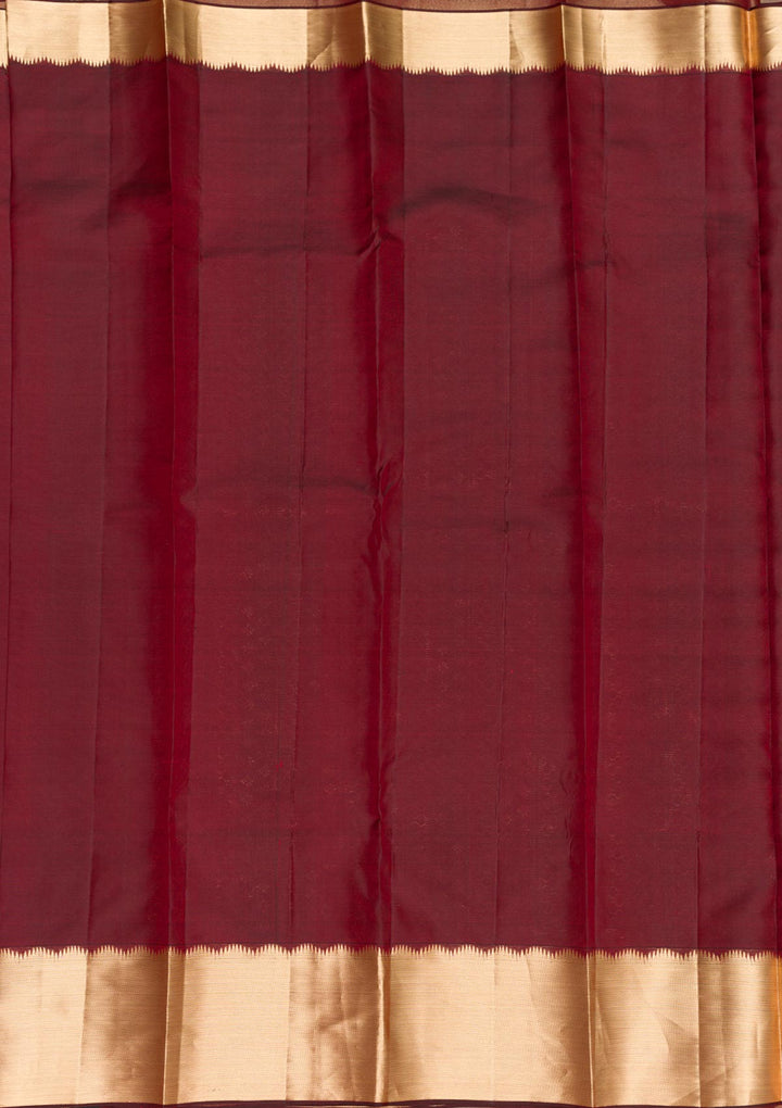 Maroon Zariwork Kanjivaram Pure Silk Saree