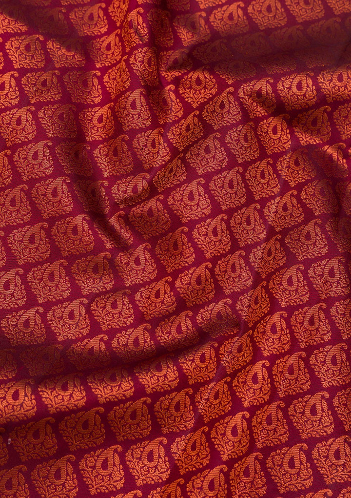 Wine Zariwork Pure Silk Saree
