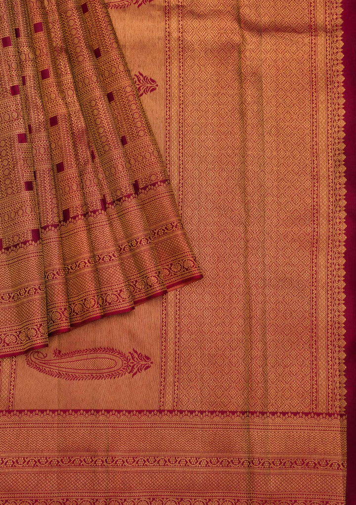 Maroon Zariwork Pure Silk Saree