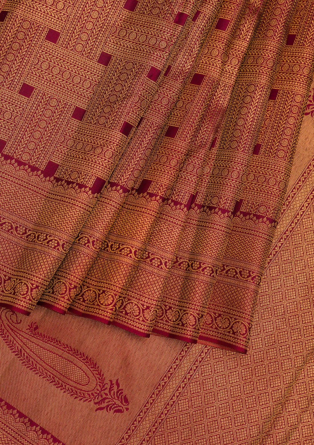 Maroon Zariwork Pure Silk Saree