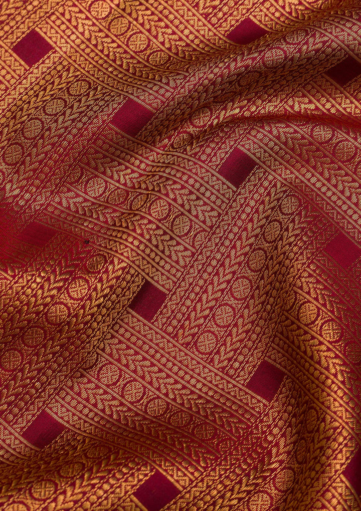 Maroon Zariwork Pure Silk Saree