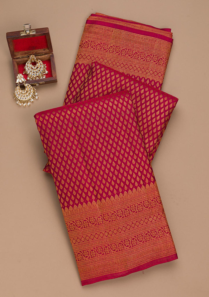 Maroon Zariwork Pure Silk Saree