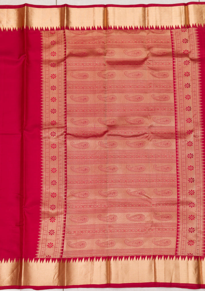 Maroon Zariwork Pure Silk Saree