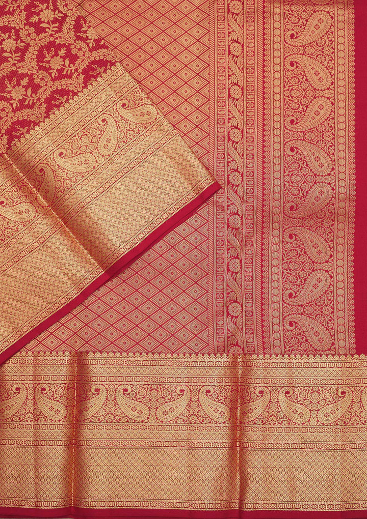 Maroon Zariwork Pure Silk Saree