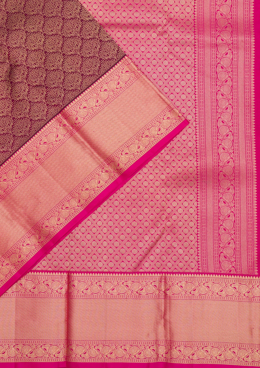Maroon Zariwork Pure Silk Saree