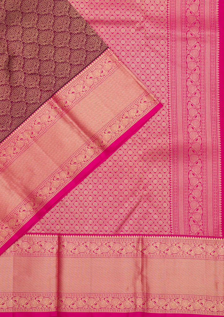 Maroon Zariwork Pure Silk Saree