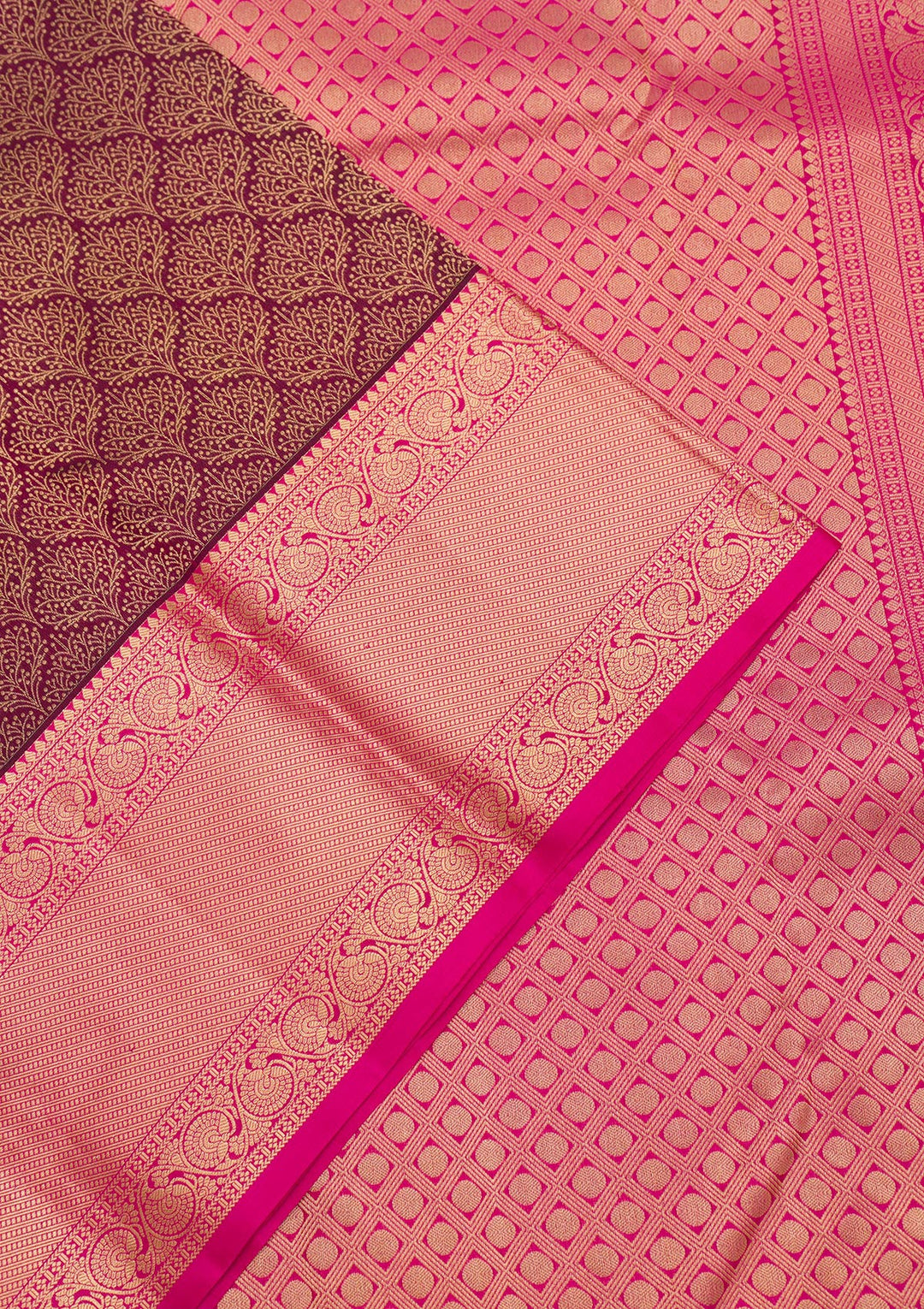 Maroon Zariwork Pure Silk Saree