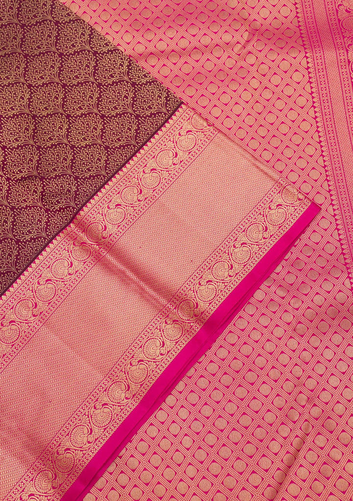 Maroon Zariwork Pure Silk Saree