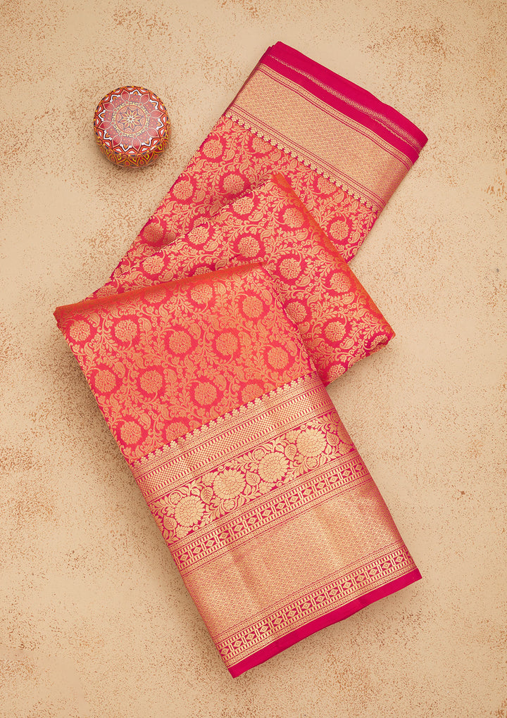 Red Zariwork Pure Silk Saree
