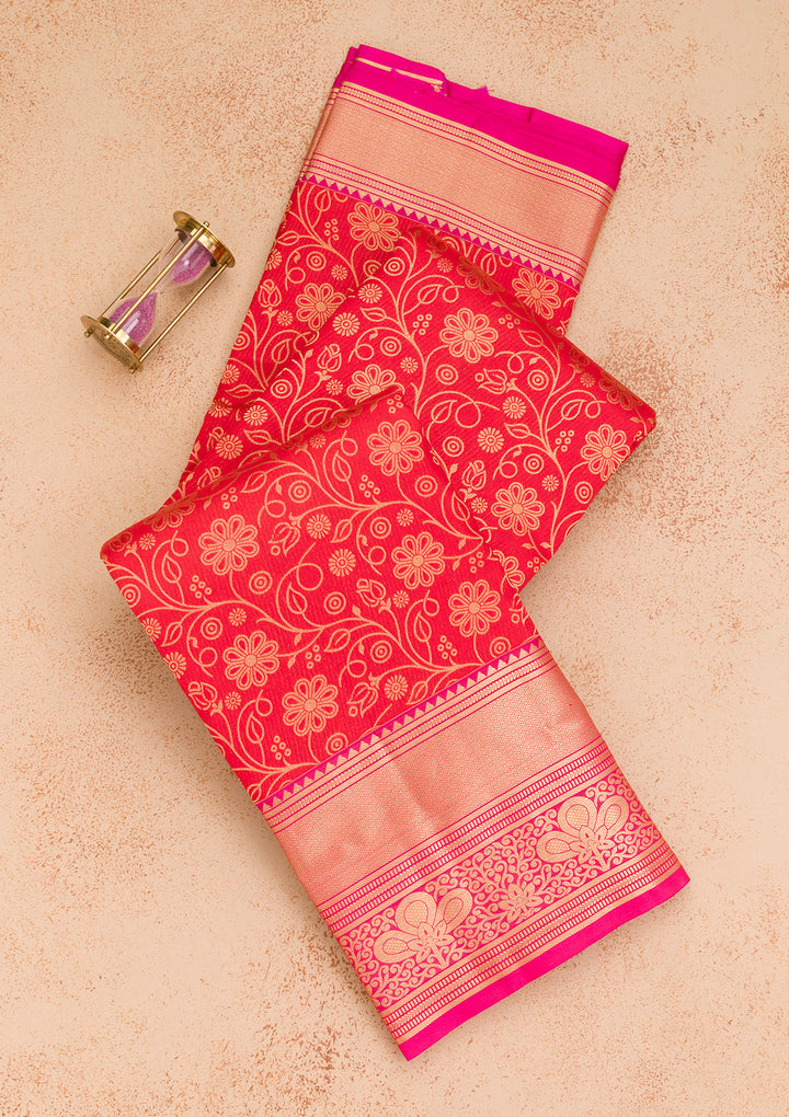 Maroon Zariwork Pure Silk Saree