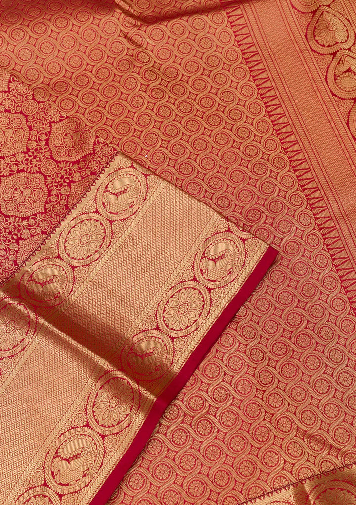 Maroon Zariwork Pure Silk Saree
