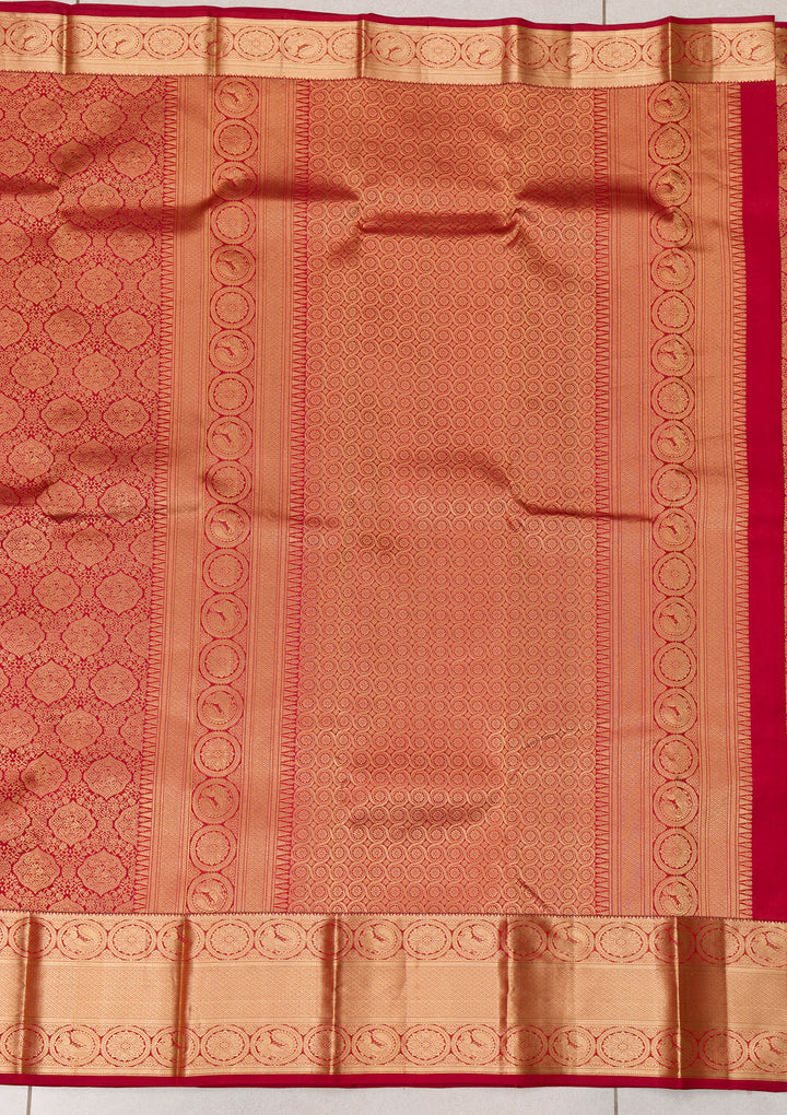 Maroon Zariwork Pure Silk Saree
