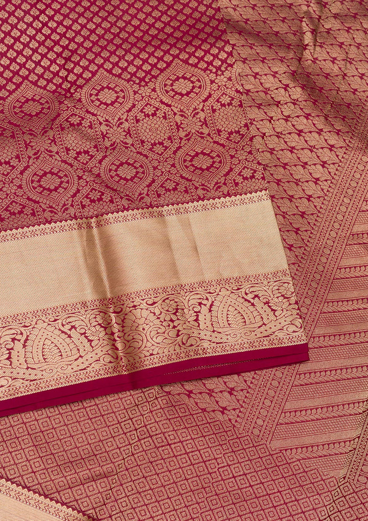 Maroon Zariwork Kanjivaram Pure Silk Saree