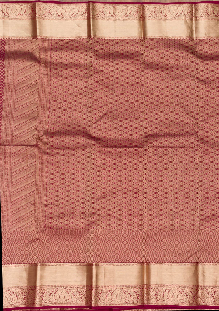 Maroon Zariwork Kanjivaram Pure Silk Saree