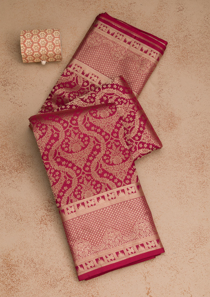 Maroon Zariwork Banarasi Pure Silk Saree