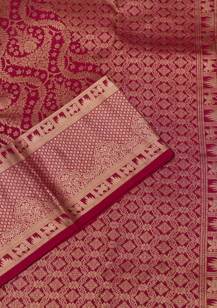 Maroon Zariwork Banarasi Pure Silk Saree