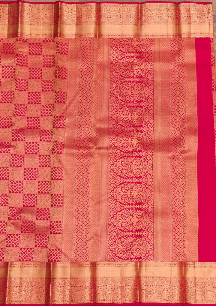 Maroon Zariwork Pure Silk Saree-Koskii
