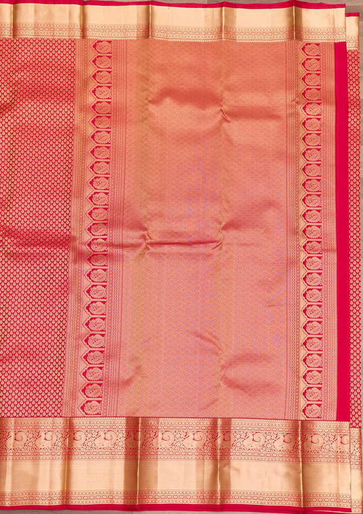 Maroon Zariwork Pure Silk Saree-Koskii