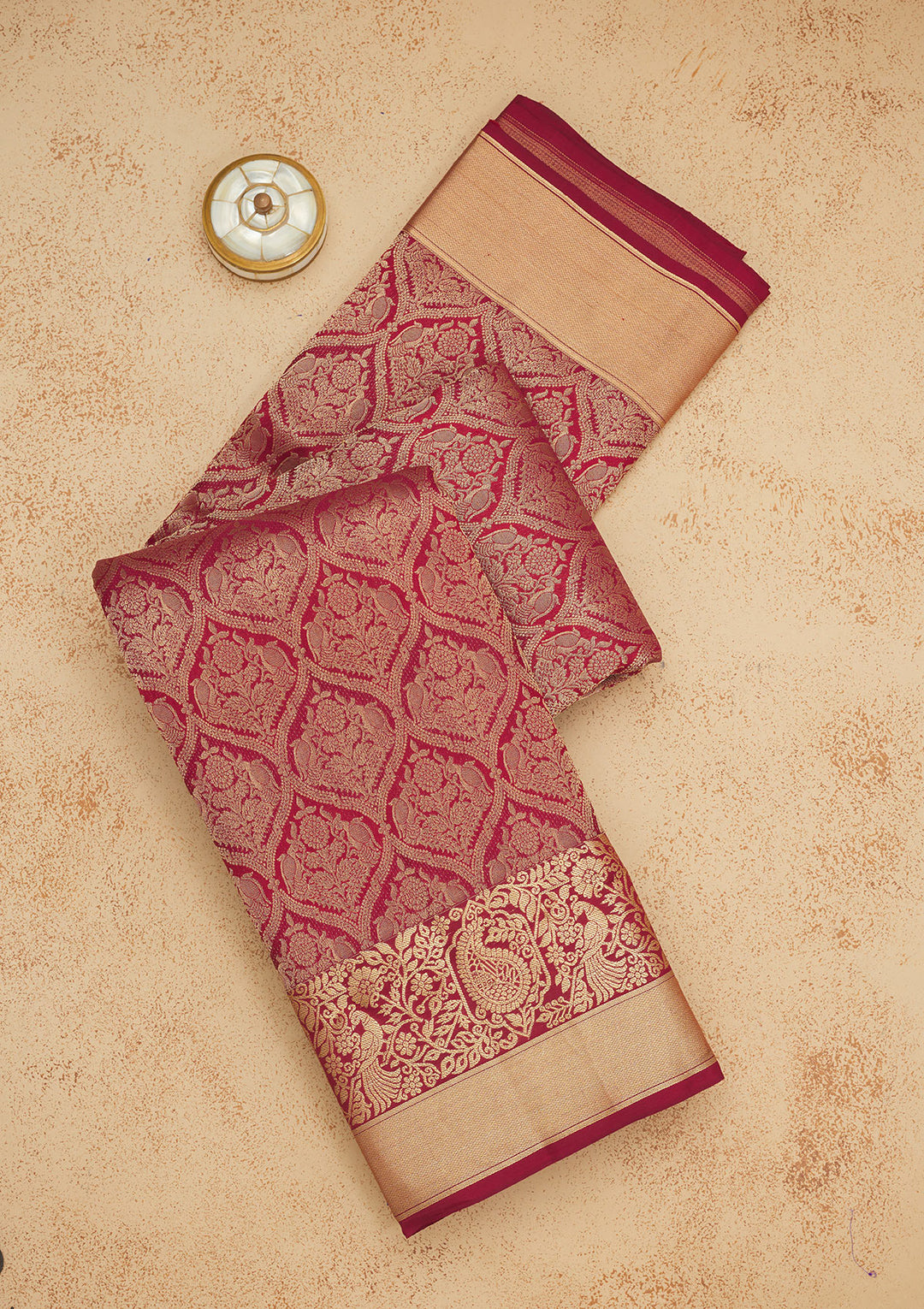 Maroon Zariwork Pure Silk Saree