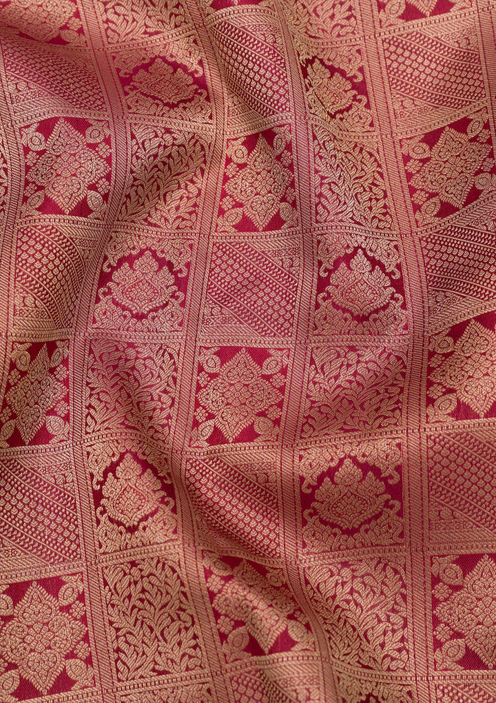 Maroon Zariwork Pure Silk Saree