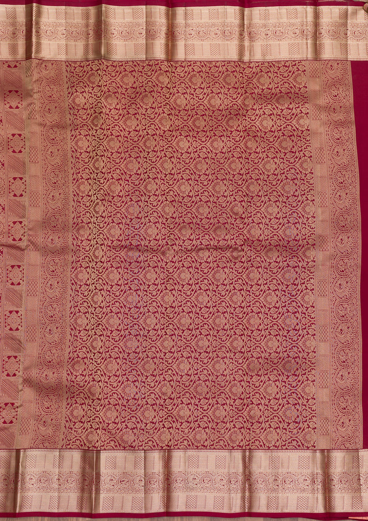 Maroon Zariwork Pure Silk Saree