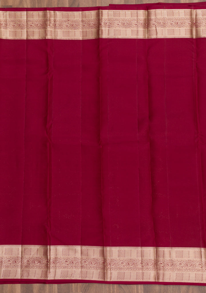 Maroon Zariwork Pure Silk Saree