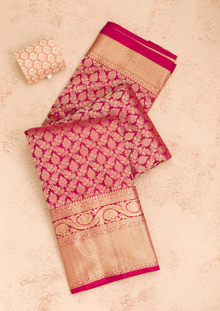 Maroon Zariwork Pure Silk Saree