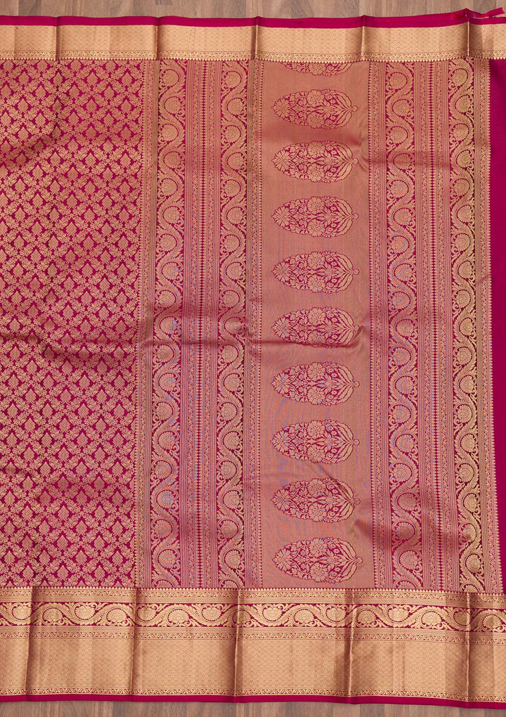 Maroon Zariwork Pure Silk Saree