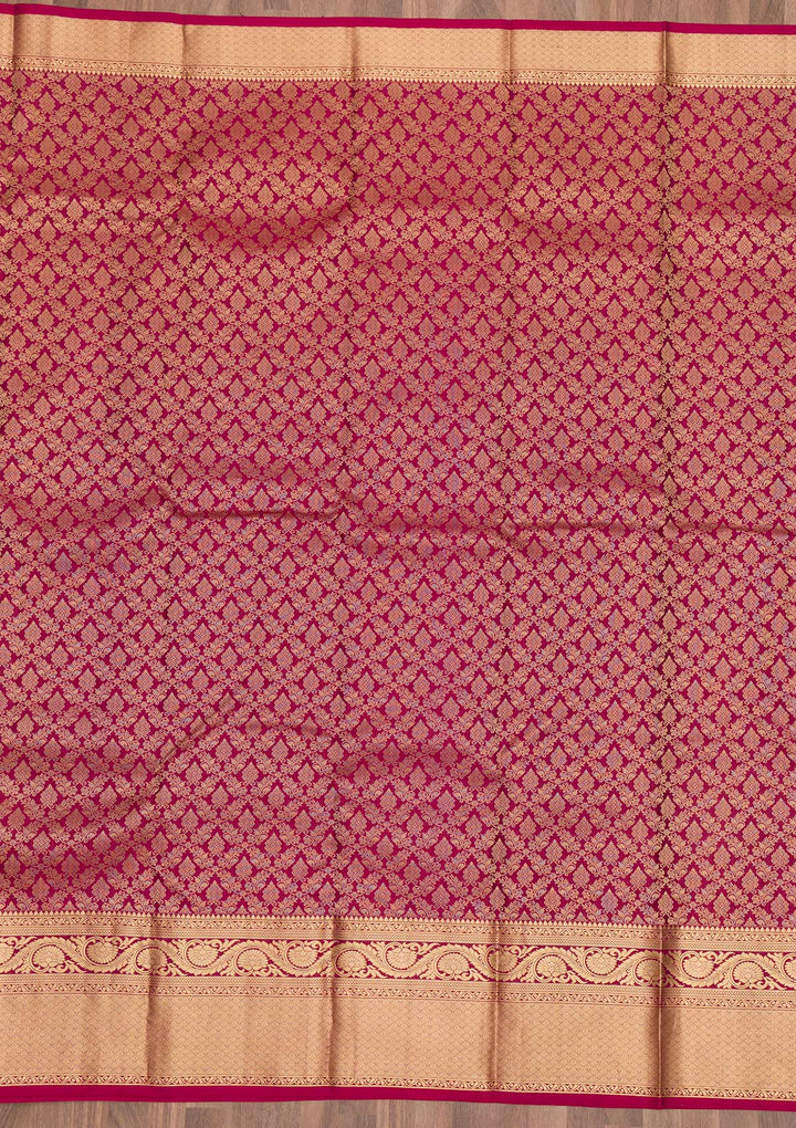 Maroon Zariwork Pure Silk Saree