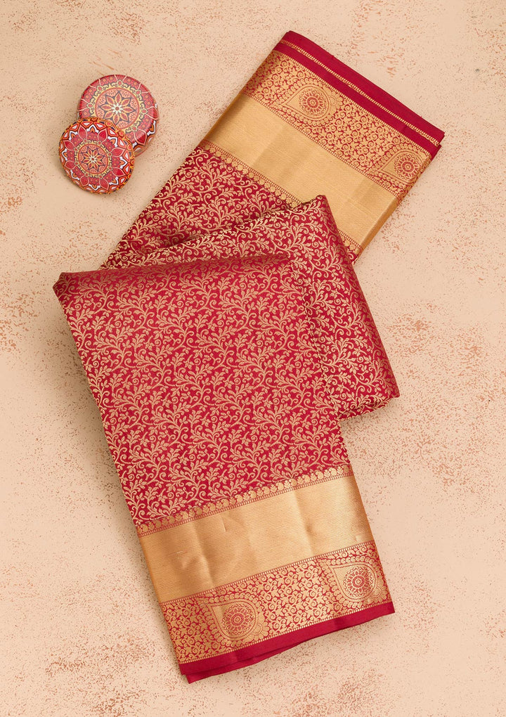 Maroon Zariwork Kanjivaram Pure Silk Saree