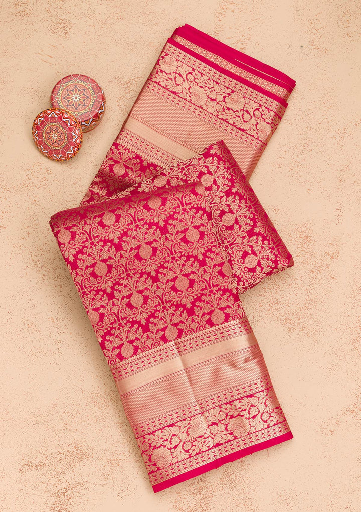 Maroon Zariwork Pure Silk Saree