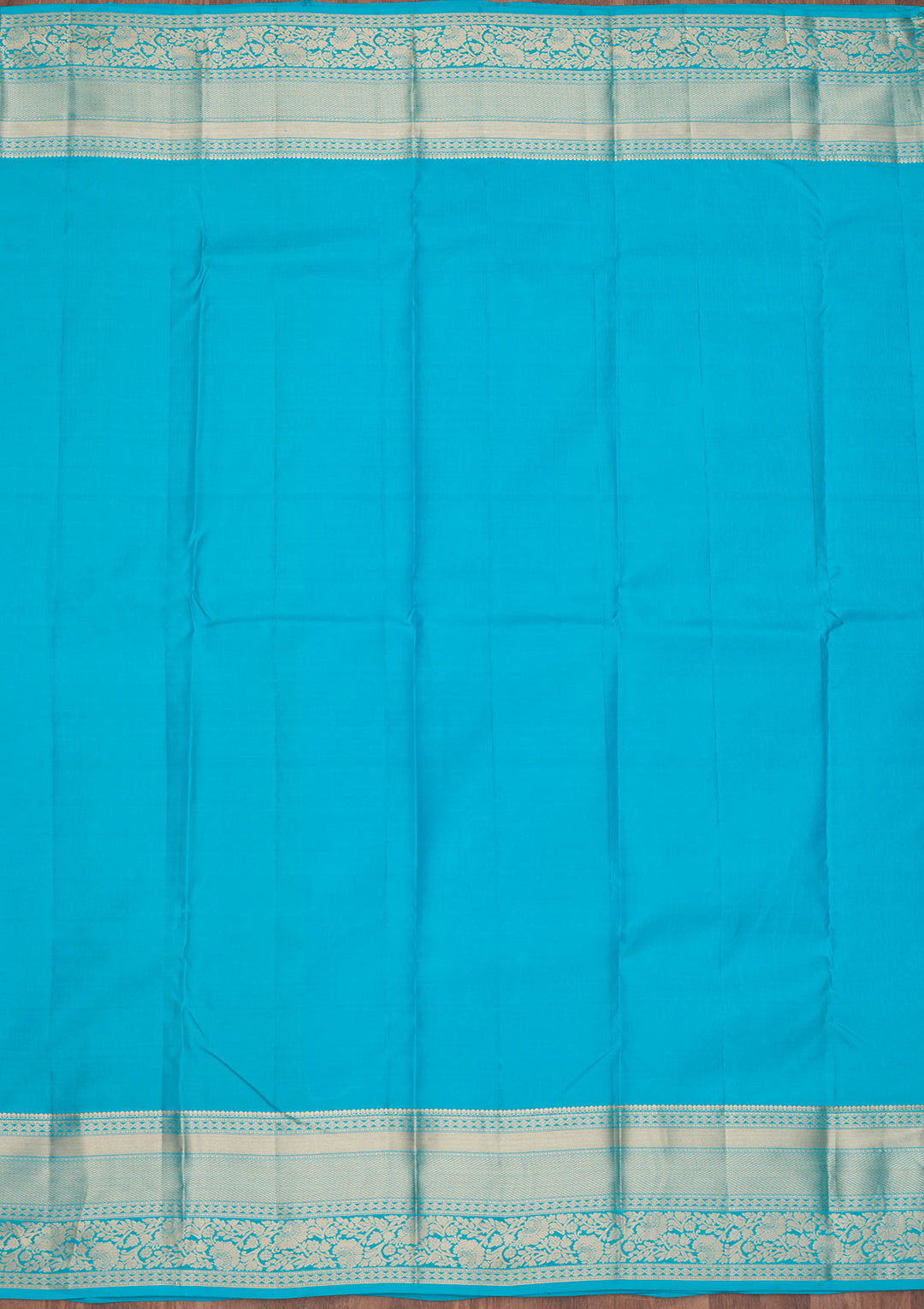 Turquoise Blue Zariwork Pure Silk Saree