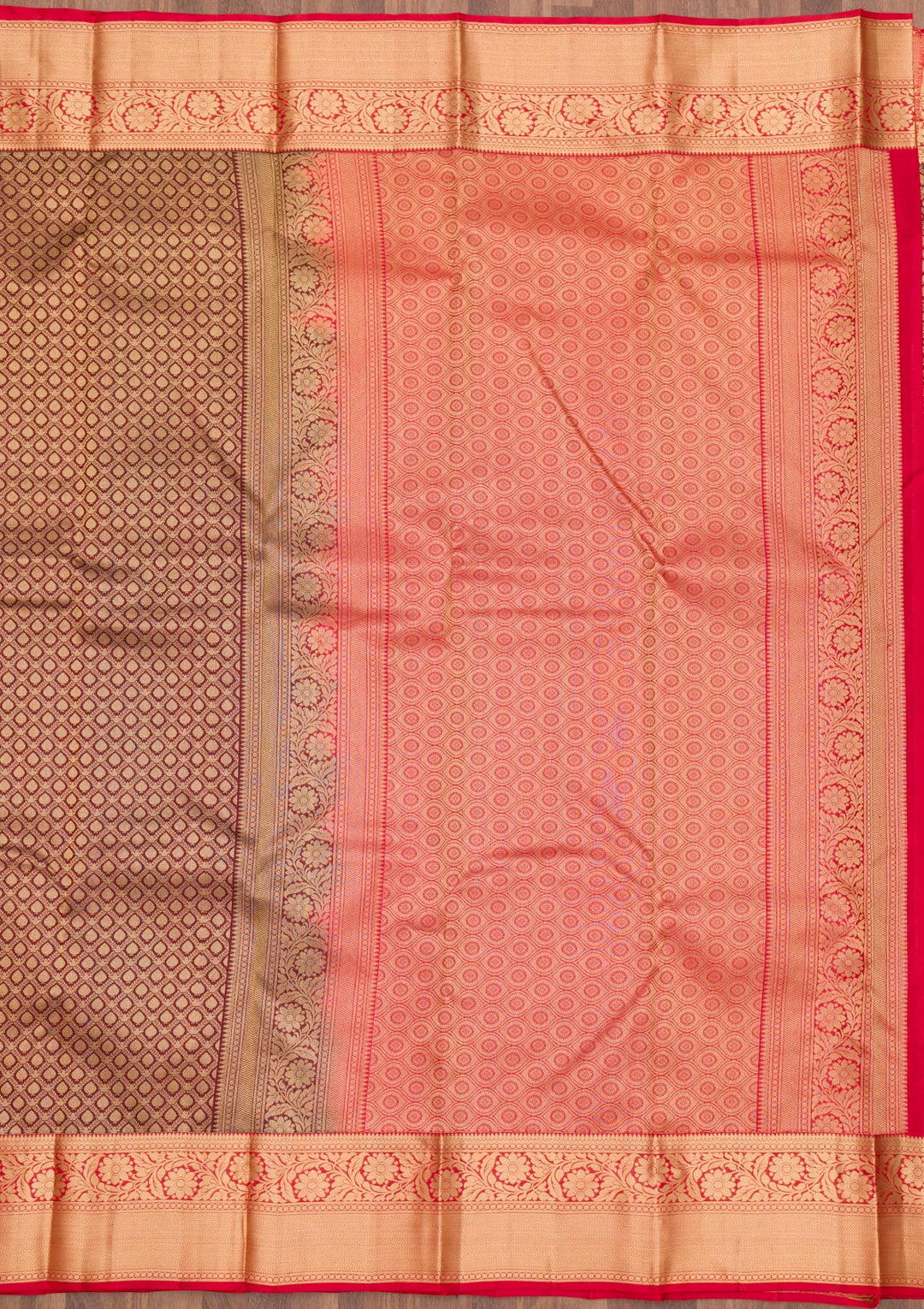 Maroon Zariwork Pure Silk Saree