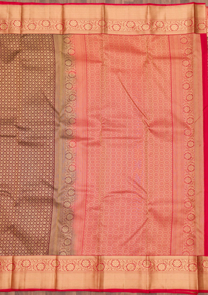Maroon Zariwork Pure Silk Saree