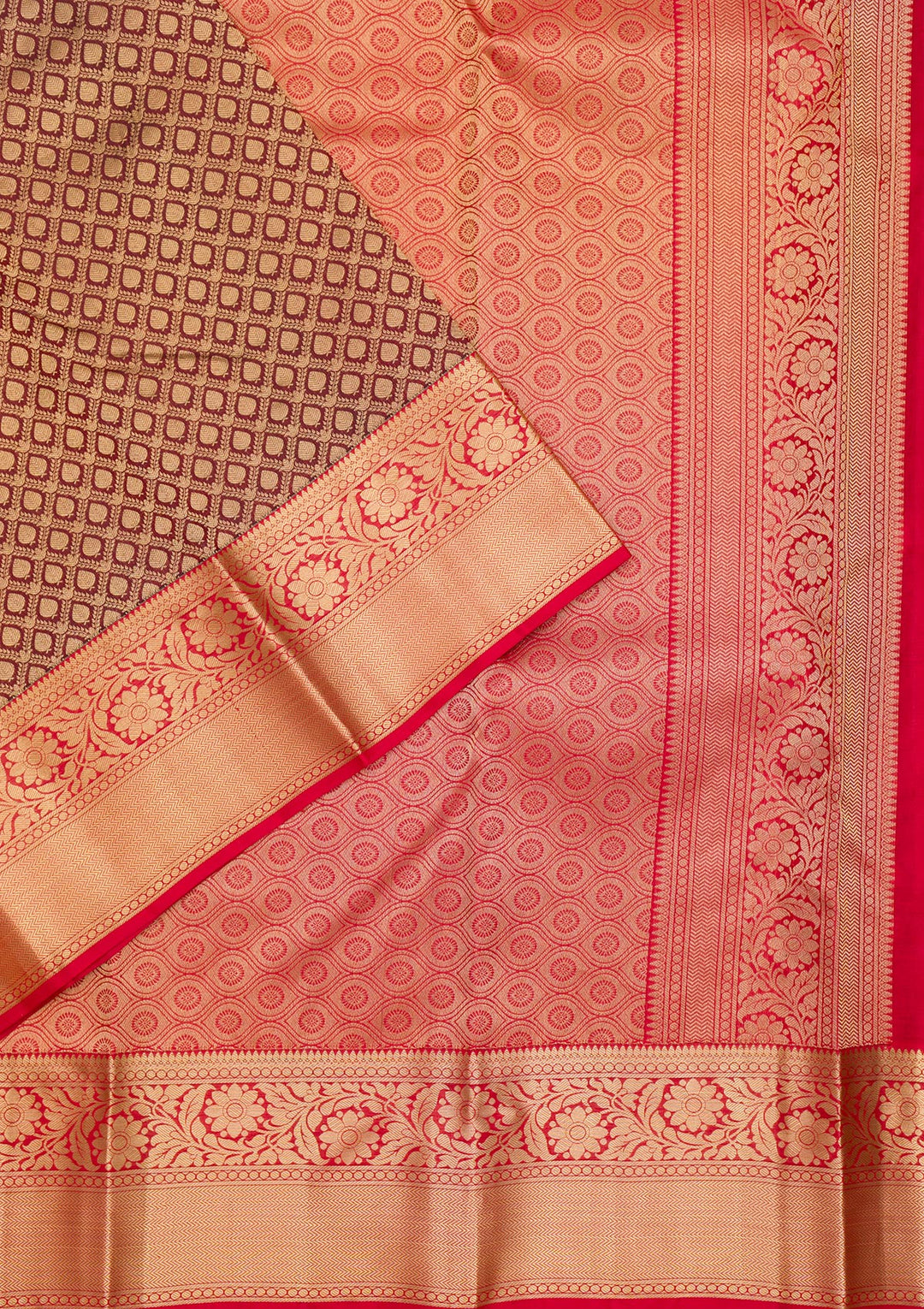 Maroon Zariwork Pure Silk Saree