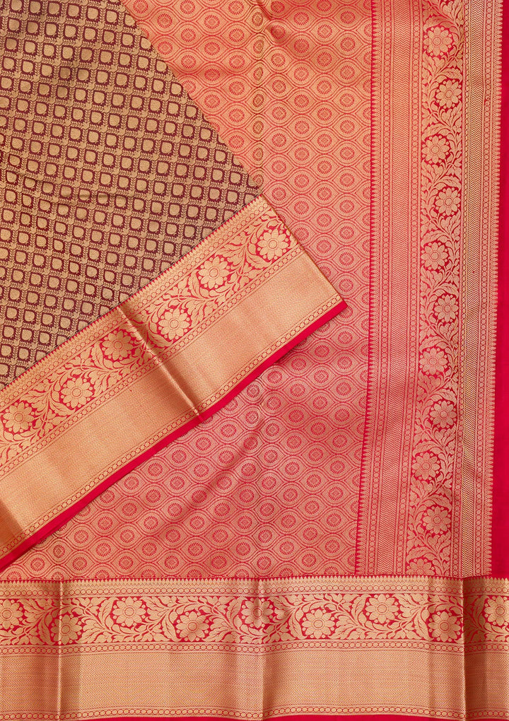 Maroon Zariwork Pure Silk Saree