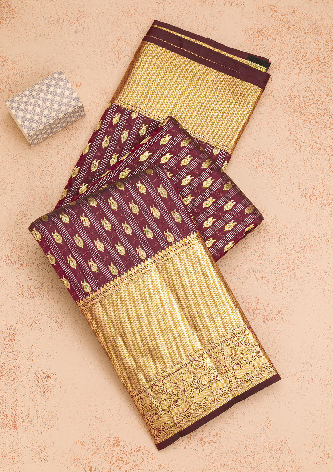 Maroon Zariwork Pure Silk Saree