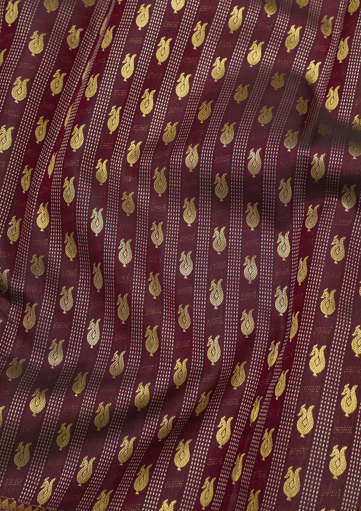Maroon Zariwork Pure Silk Saree