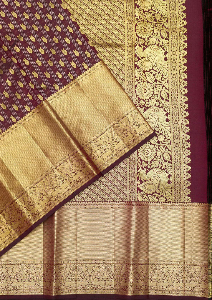 Maroon Zariwork Pure Silk Saree