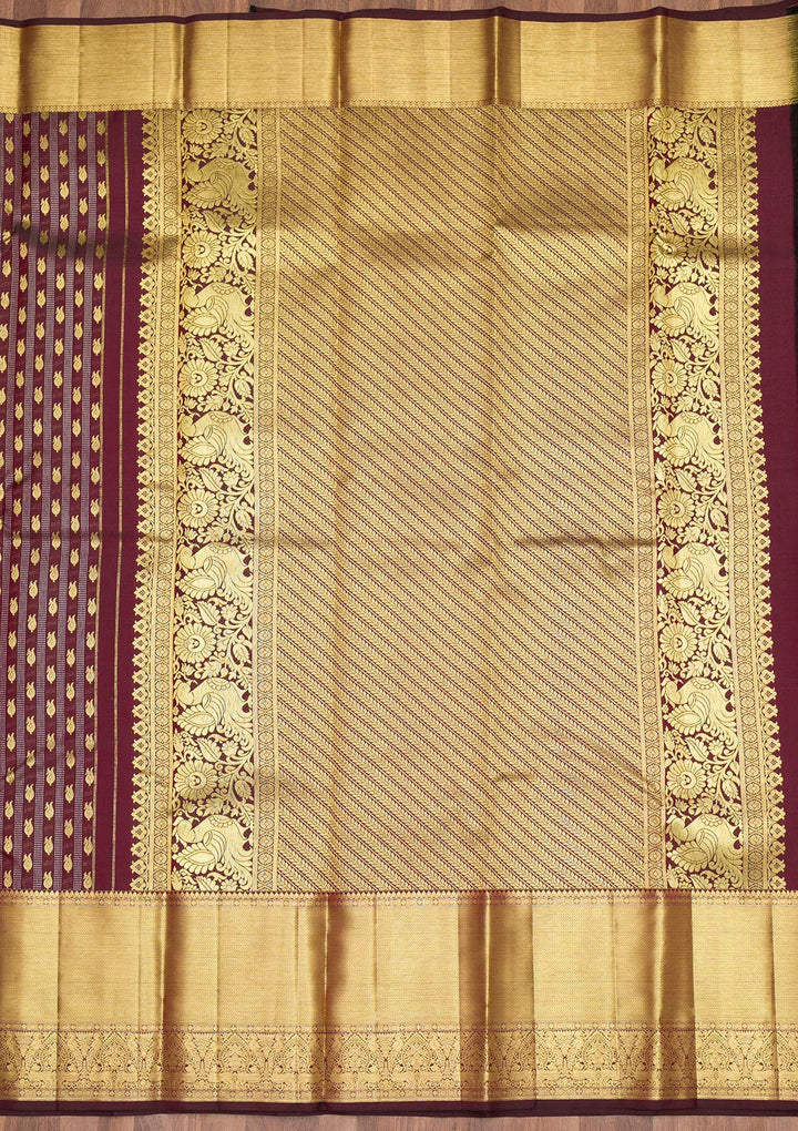 Maroon Zariwork Pure Silk Saree