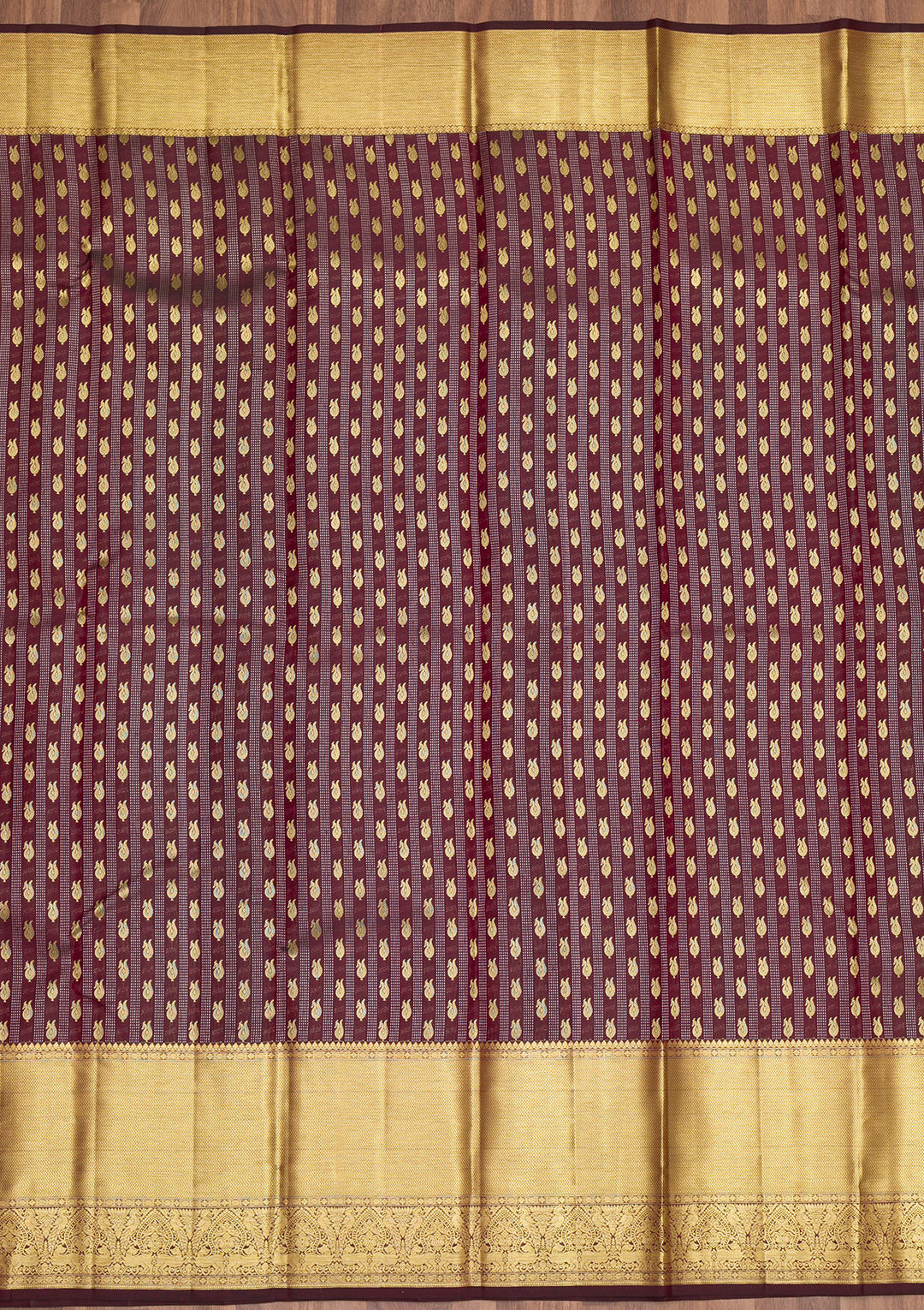 Maroon Zariwork Pure Silk Saree