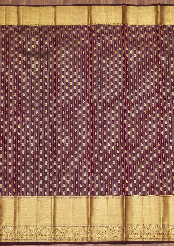 Maroon Zariwork Pure Silk Saree