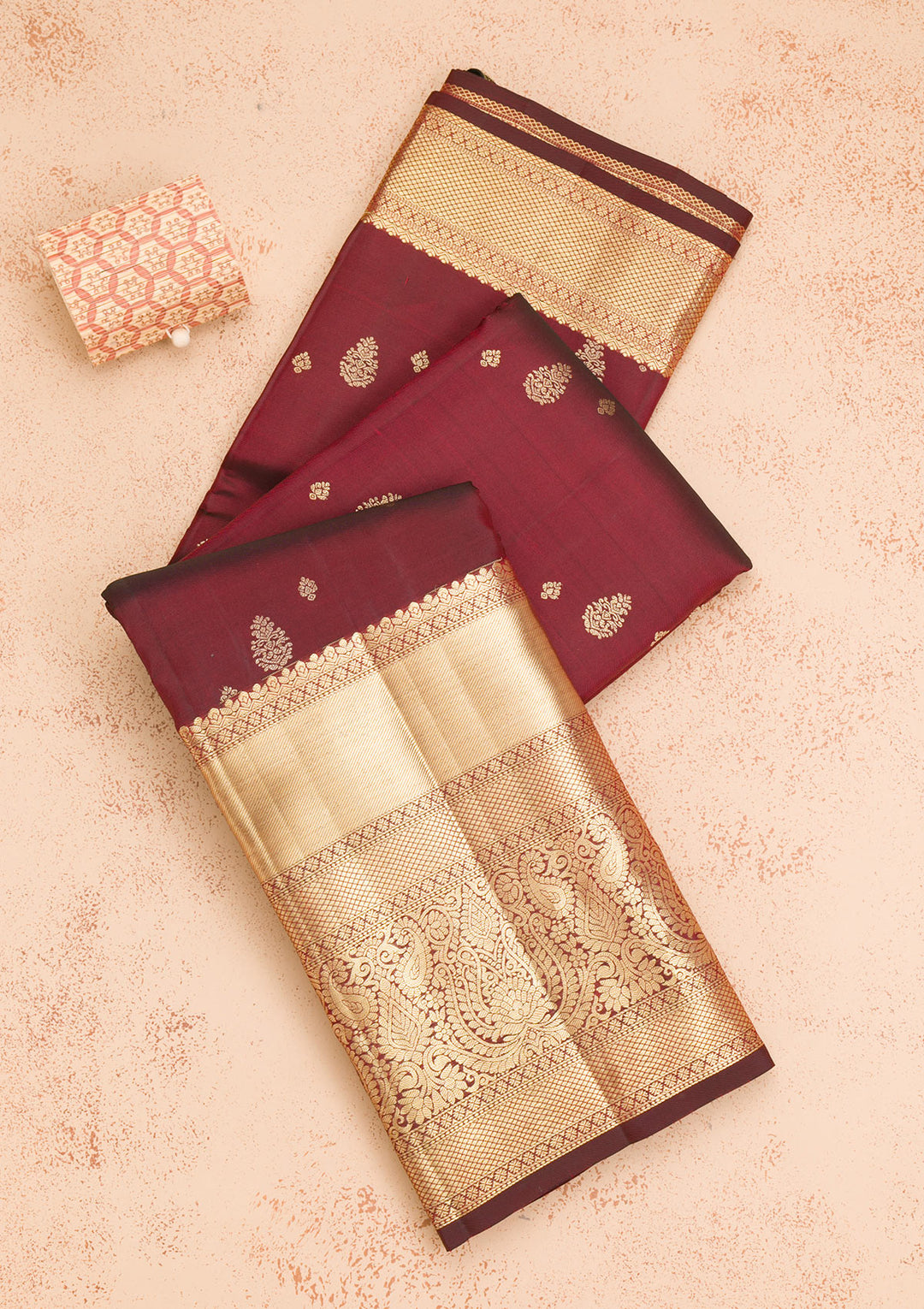 Maroon Zariwork Pure Silk Saree