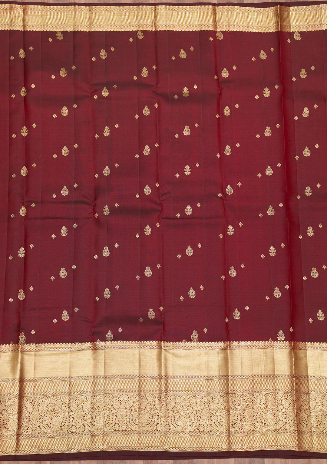Maroon Zariwork Pure Silk Saree