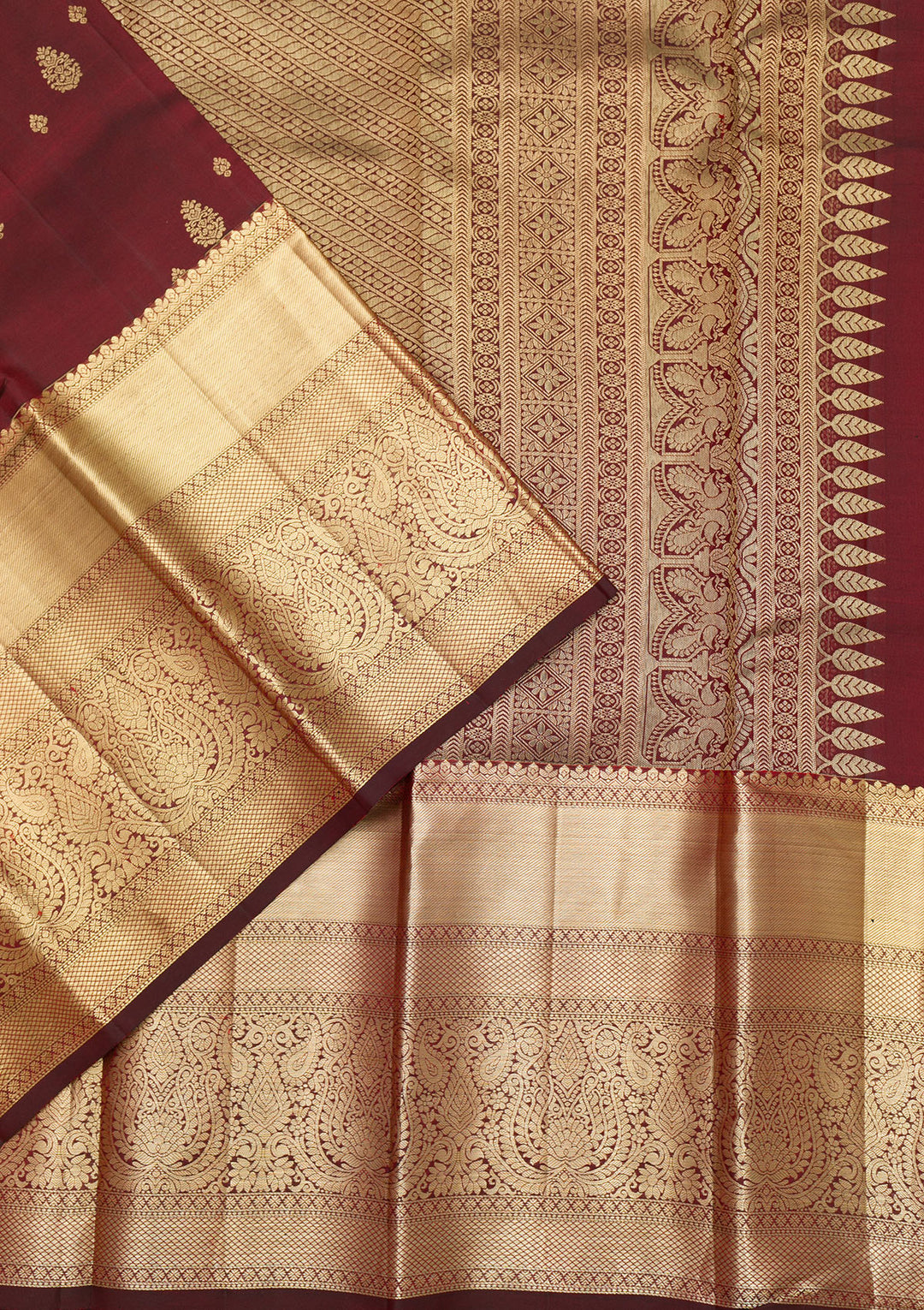Maroon Zariwork Pure Silk Saree