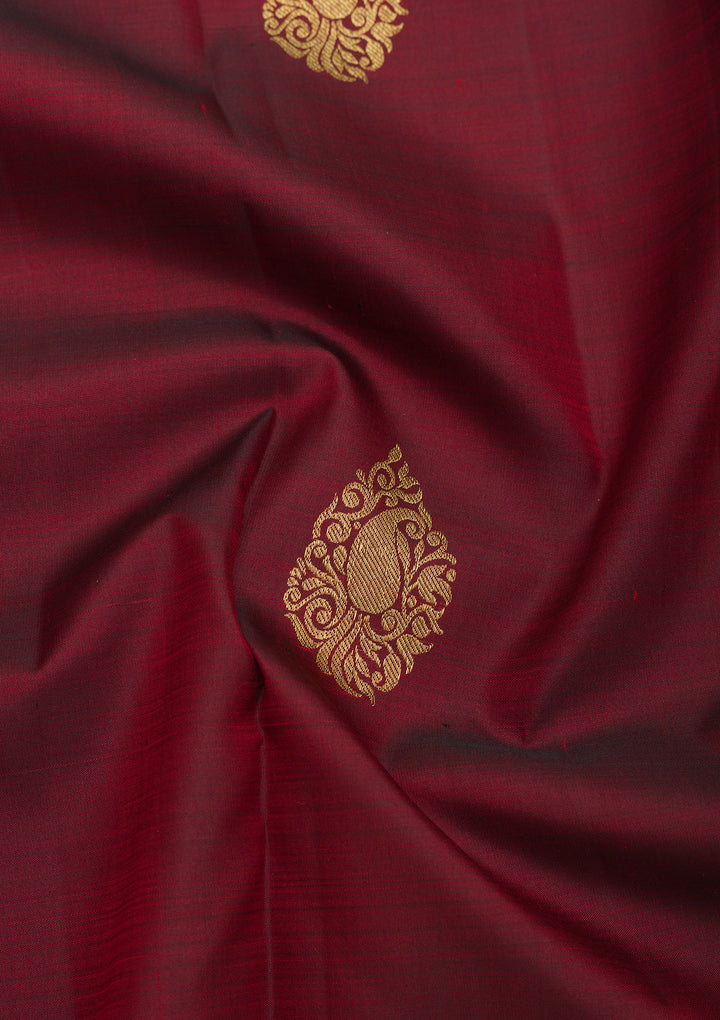 Maroon Zariwork Pure Silk Saree